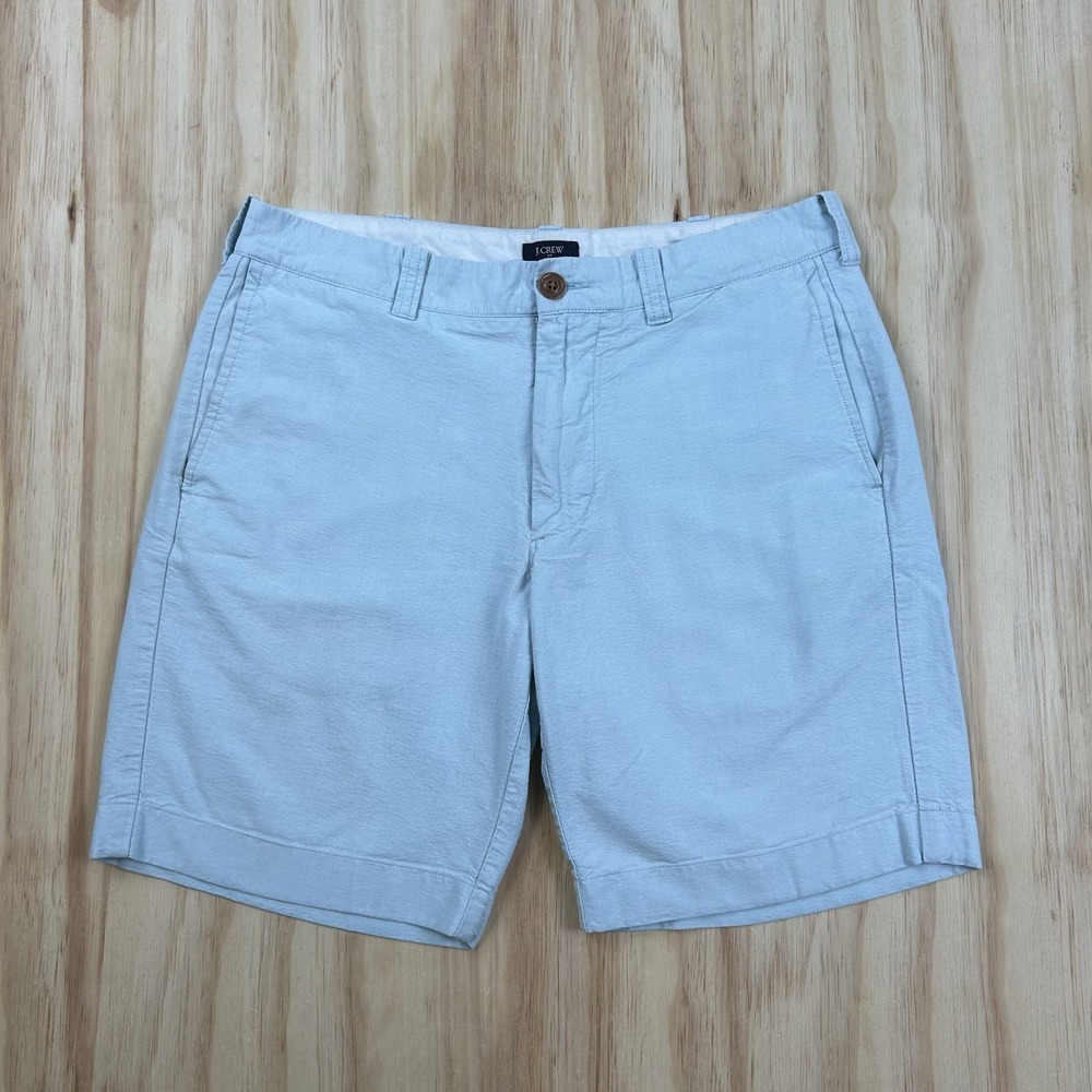J.Crew Sunwashed Oxford Men's Shorts Light Blue 31x8 Cotton Chino Casual